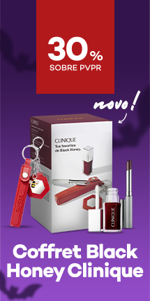 Novo Kit Black Honey da marca Clinique com destaque promocional de 30% sobre preço de Venda ao Público Recomendado